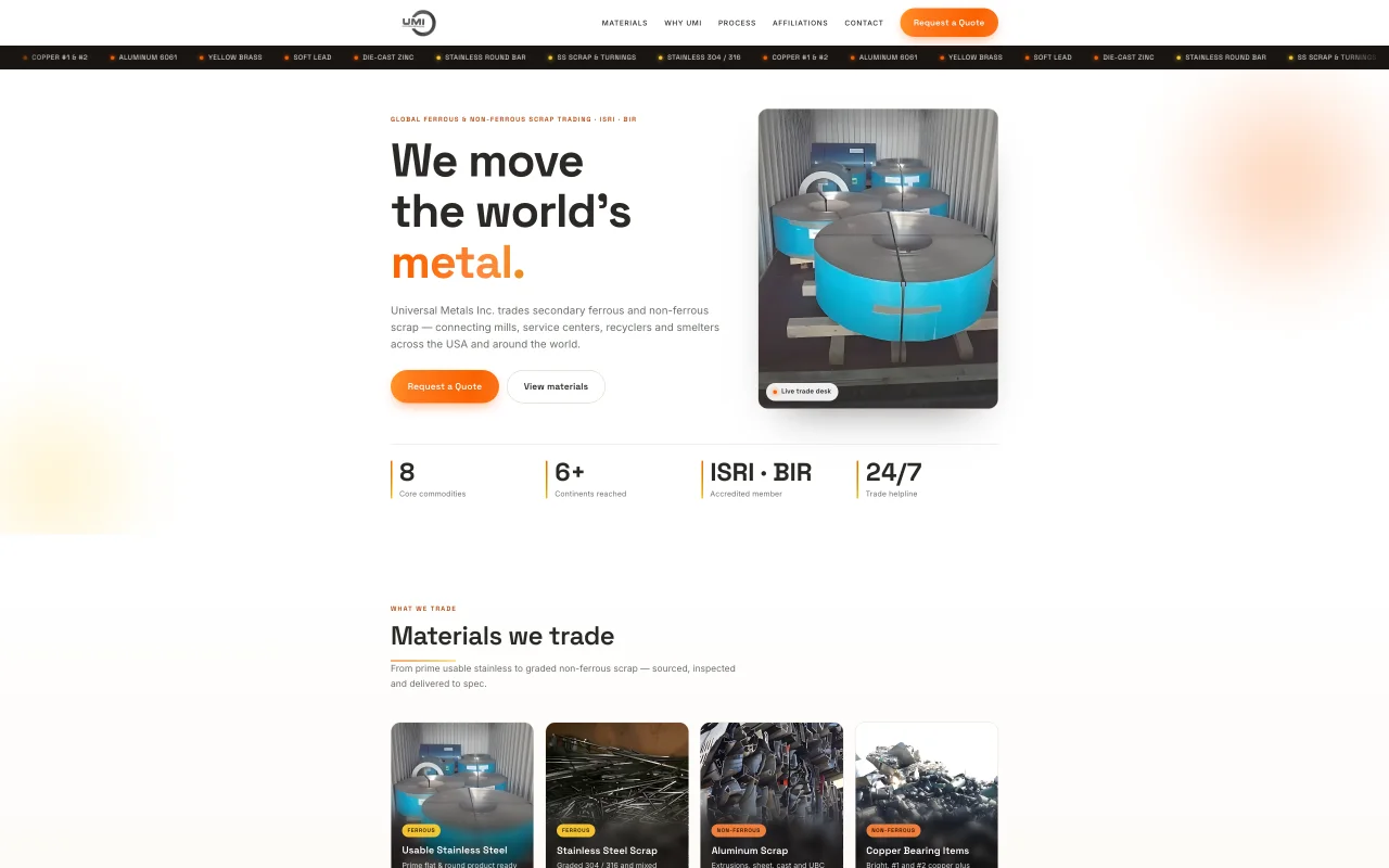 Universal Metals site